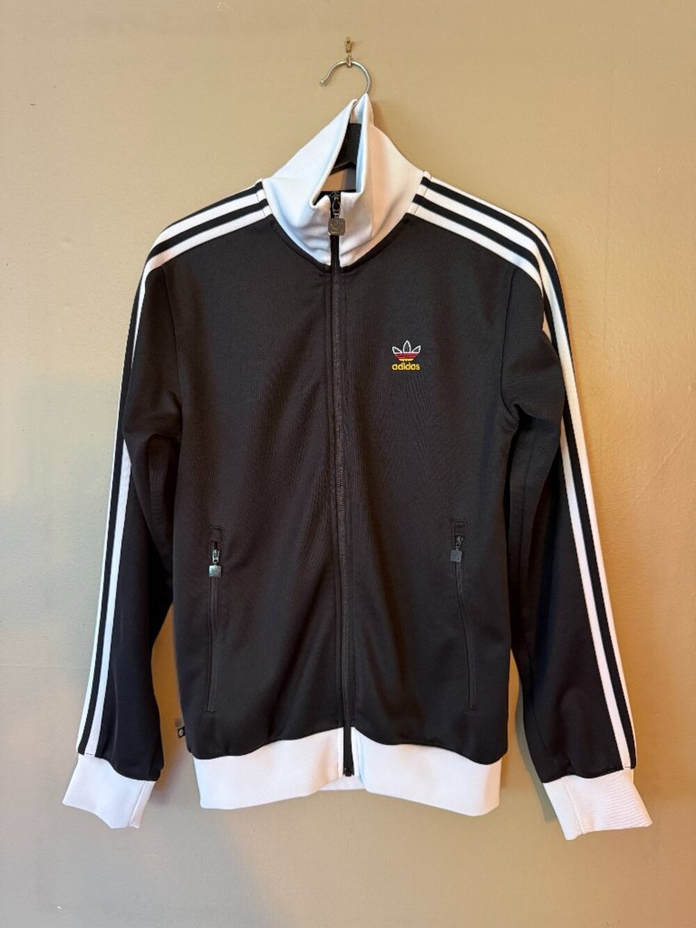 Adidas Originals Beckenbauer Track Jacket Men's Small Black FB Nations HK7408